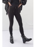 Smooth leggings with wide elastic, black 01671 - Online store - Boutique